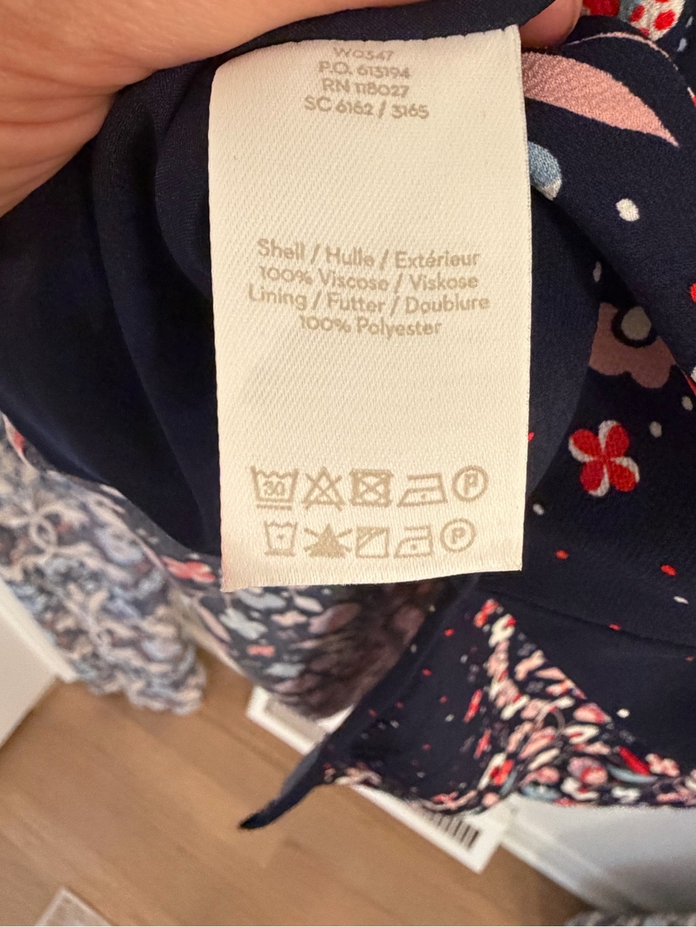 Boden Navy Floral Midi Dress with Tie Waist - Picture 6 of 8